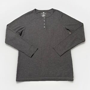 Mack Weldon Pullover Shirt Mens Large Waffle Knit Henley Thermolite Wool‎ Blend
